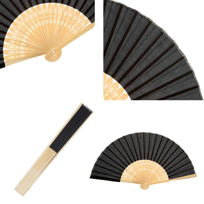 Bememo 12 Pack 8.3 Inch Chinese Paper Foldable Hand Fan for Women, Paper Silk Bamboo Handheld Decorative for Wedding Bridal Shower Festival Dance Decoration Party Favors DIY (Bright Color) - Image 3